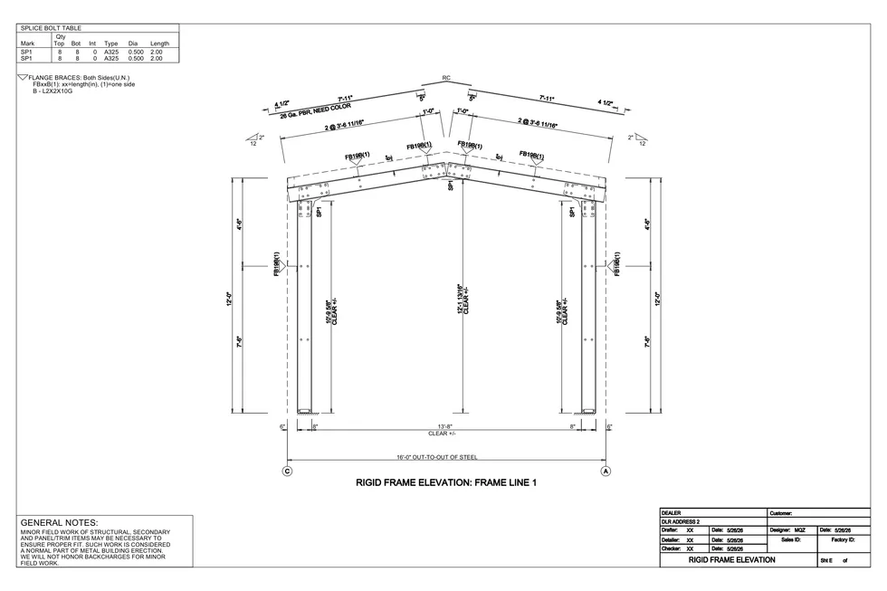 16' x 22' x 12' clear-span steel building package by Hybrid Steel Buildings - photo 8