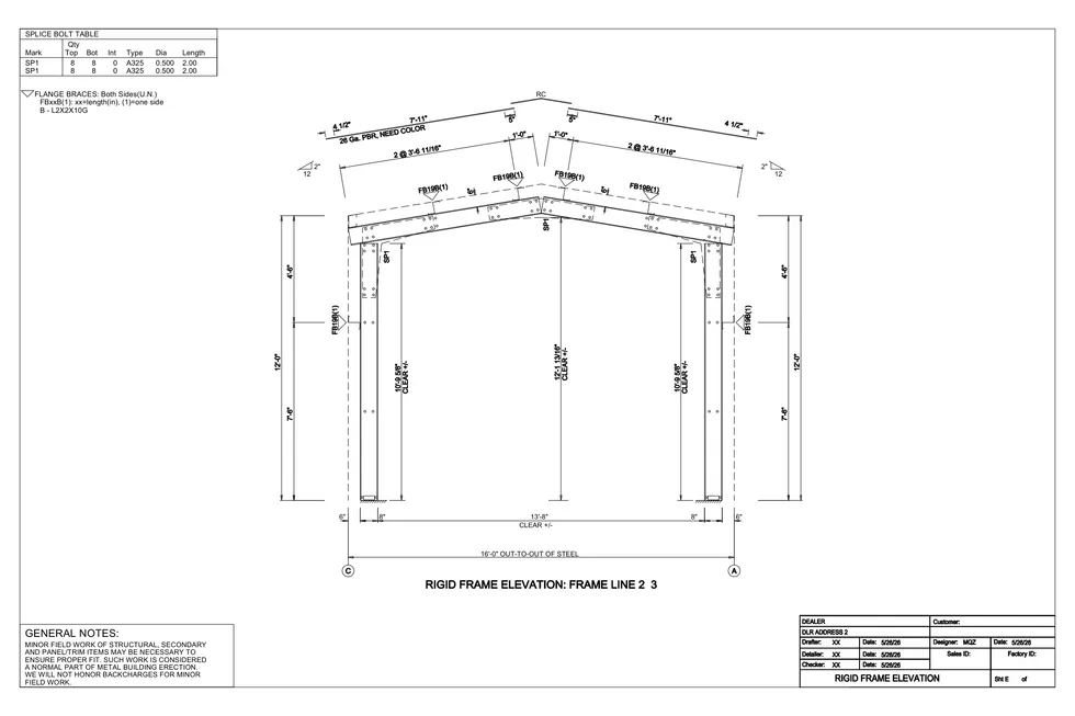 16' x 22' x 12' clear-span steel building package by Hybrid Steel Buildings - photo 9