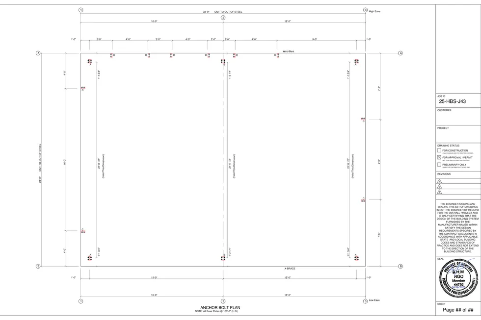 24' x 32' x 12-13' clear-span steel building package by Hybrid Steel Buildings - photo 3