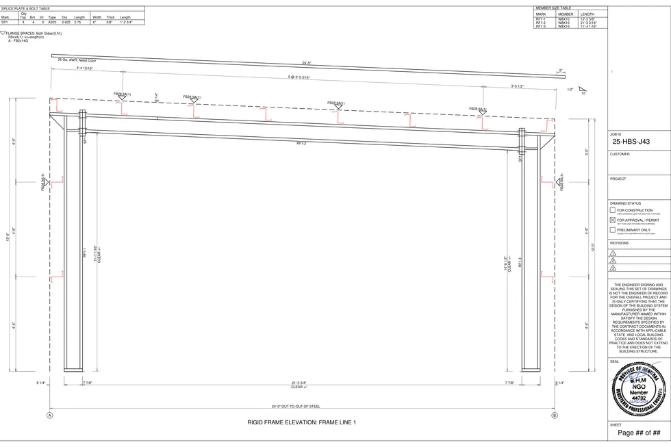 24' x 32' x 12-13' clear-span steel building package by Hybrid Steel Buildings - photo 12