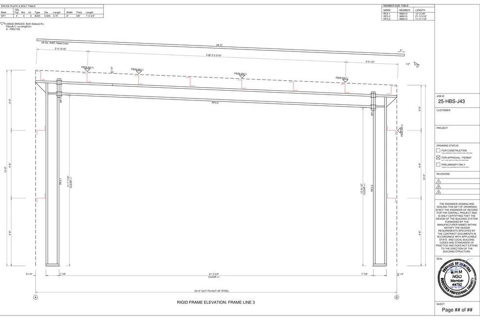 24' x 32' x 12-13' clear-span steel building package by Hybrid Steel Buildings - photo 14