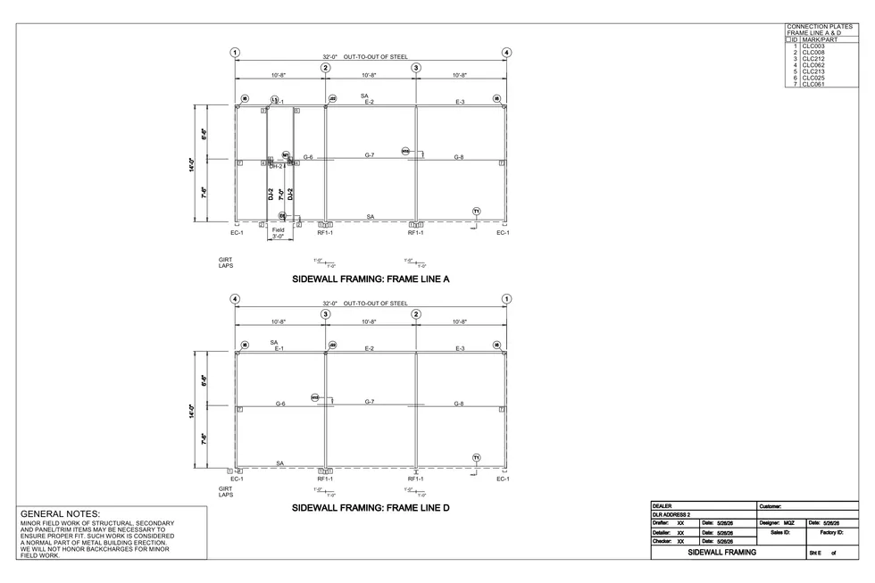25' x 32' x 14' clear-span steel building package by Hybrid Steel Buildings - photo 3