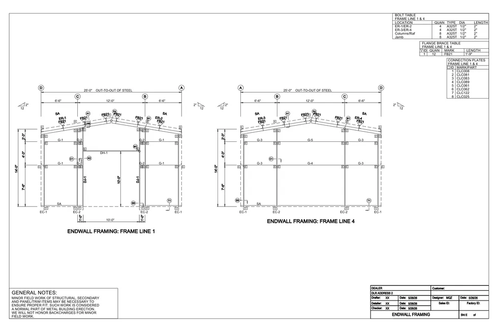 25' x 32' x 14' clear-span steel building package by Hybrid Steel Buildings - photo 5