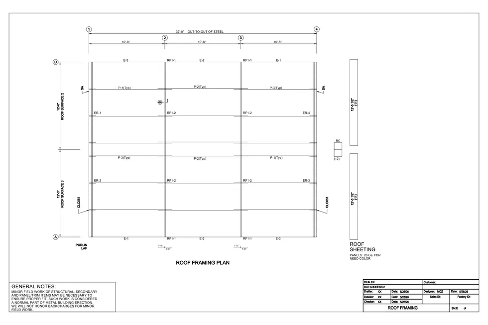 25' x 32' x 14' clear-span steel building package by Hybrid Steel Buildings - photo 7