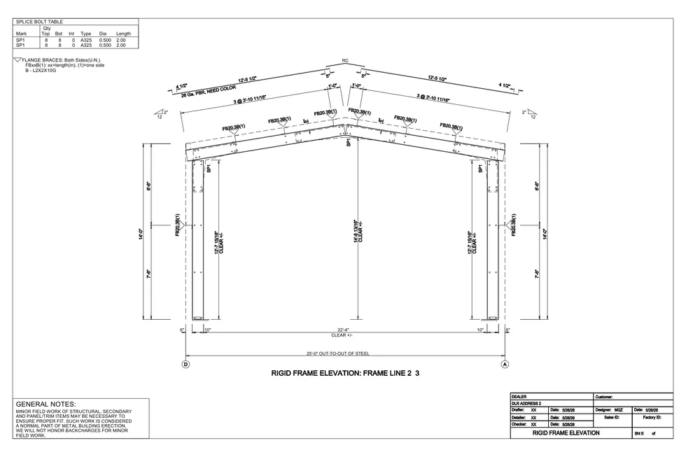 25' x 32' x 14' clear-span steel building package by Hybrid Steel Buildings - photo 8