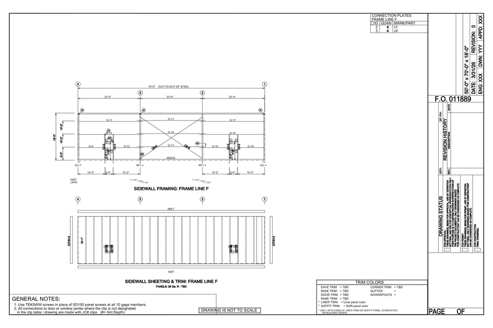 50' x 70' x 18' clear-span steel building package by Hybrid Steel Buildings - photo 4