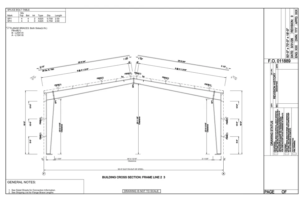50' x 70' x 18' clear-span steel building package by Hybrid Steel Buildings - photo 9