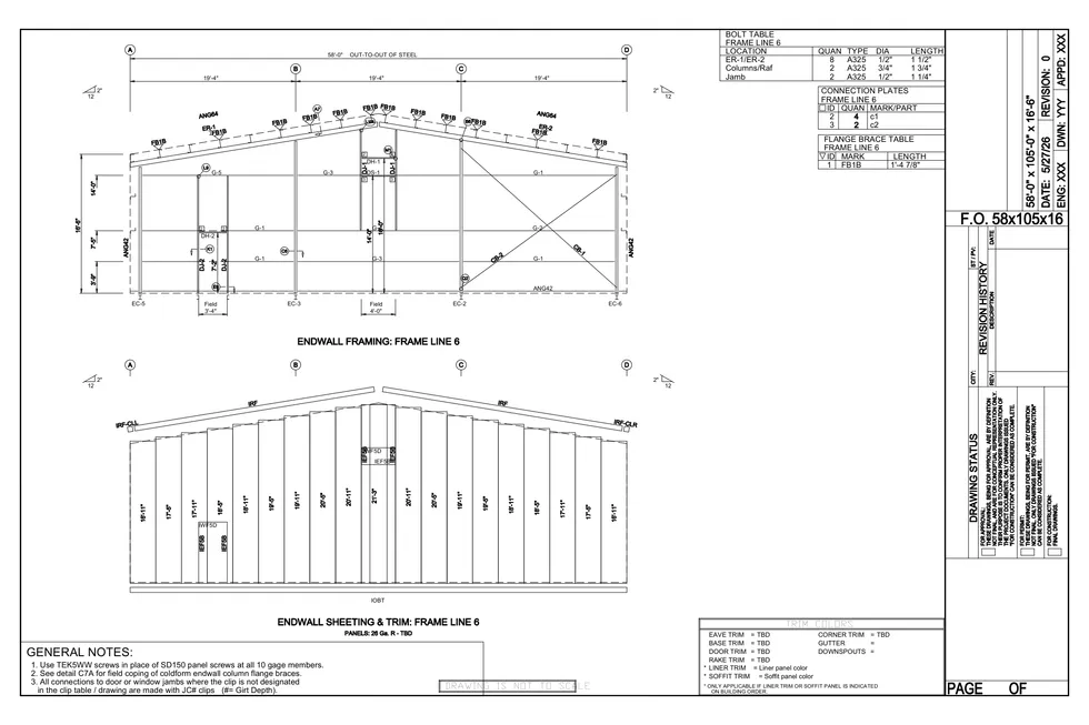 58' x 105' x 16.5' clear-span steel building package by Hybrid Steel Buildings - photo 6
