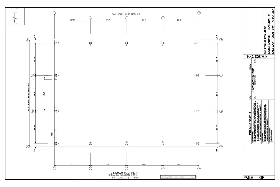 60' x 80' x 20' clear-span steel building package by Hybrid Steel Buildings - photo 2
