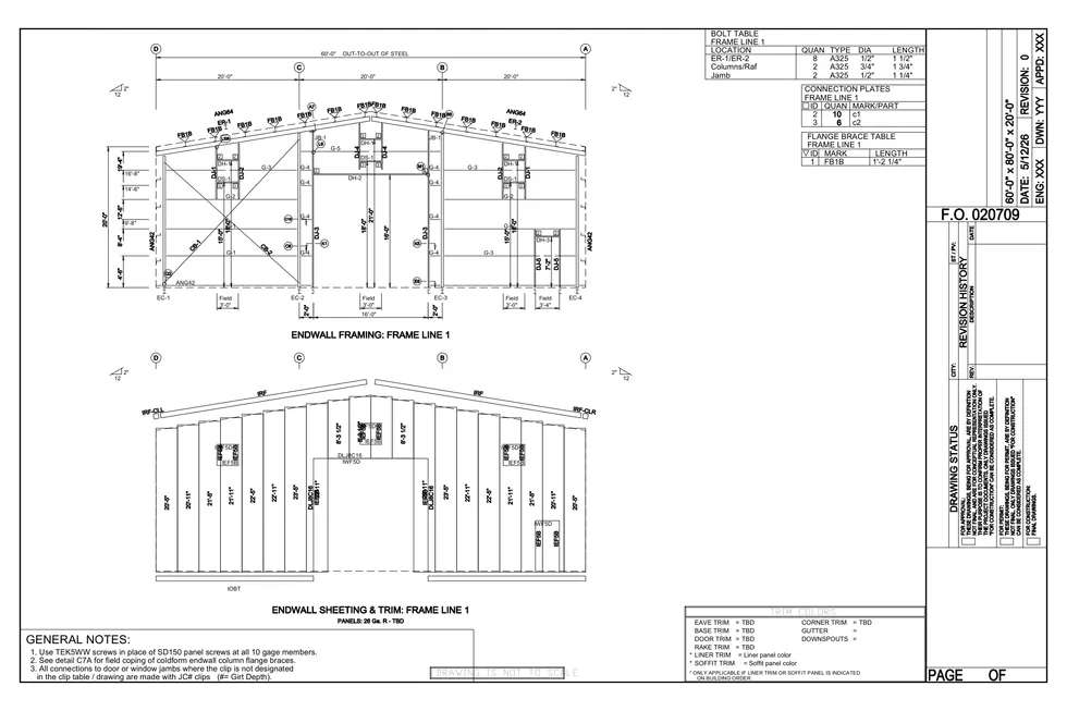 60' x 80' x 20' clear-span steel building package by Hybrid Steel Buildings - photo 6