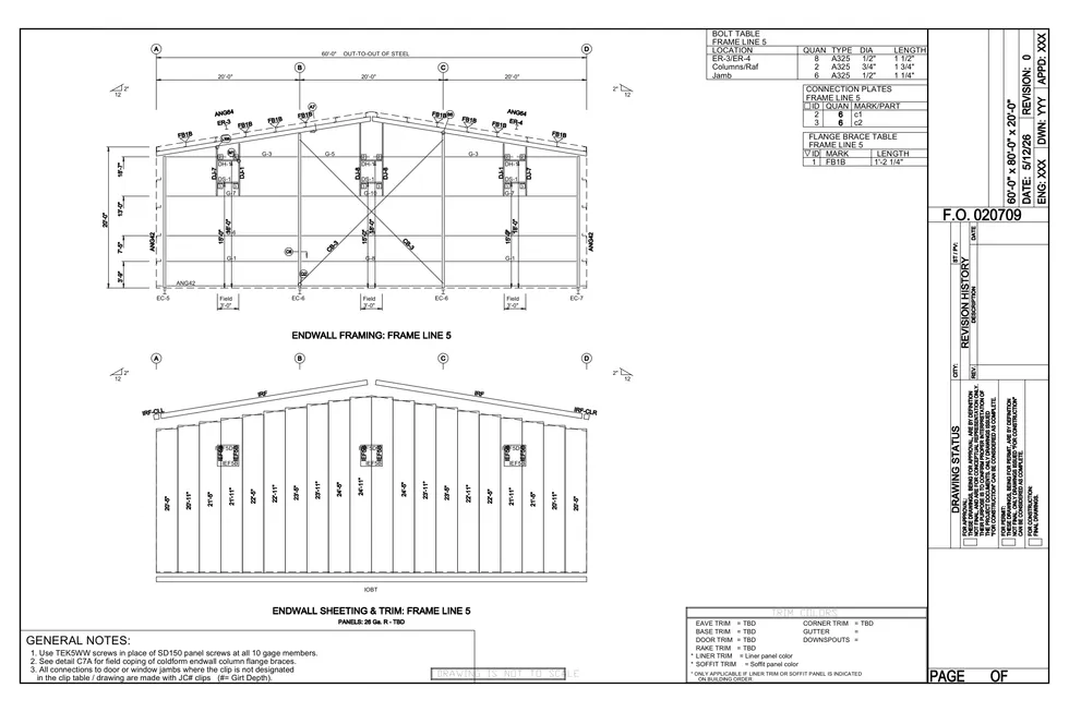 60' x 80' x 20' clear-span steel building package by Hybrid Steel Buildings - photo 7
