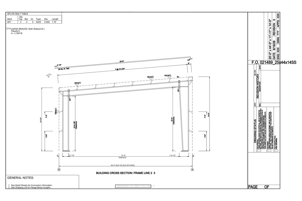 25' x 44' x 14' clear-span steel building package by Hybrid Steel Buildings - photo 10