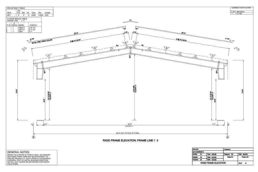 40' x 40' x 4' clear-span steel building package by Hybrid Steel Buildings - photo 9
