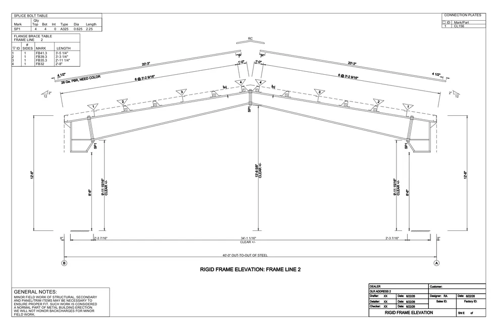 40' x 40' x 4' clear-span steel building package by Hybrid Steel Buildings - photo 10