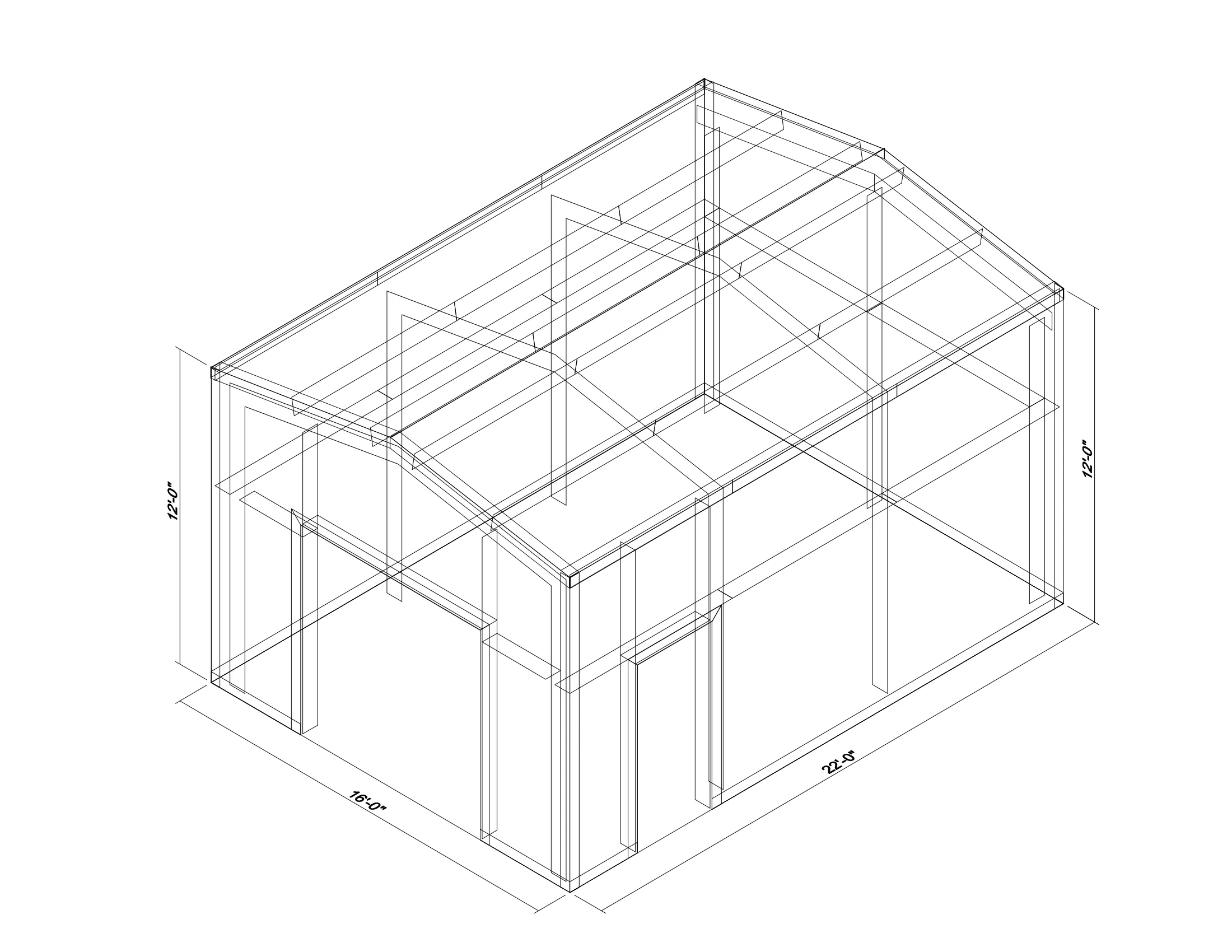 16' x 22' x 12' clear-span steel building package by Hybrid Steel Buildings