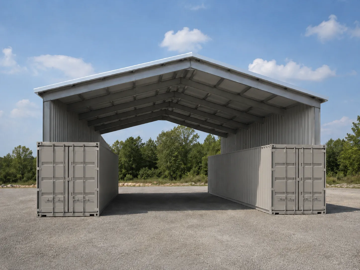 20' x 40' x 4' clear-span steel building package by Hybrid Steel Buildings